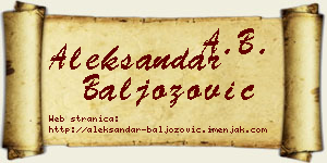 Aleksandar Baljozović vizit kartica